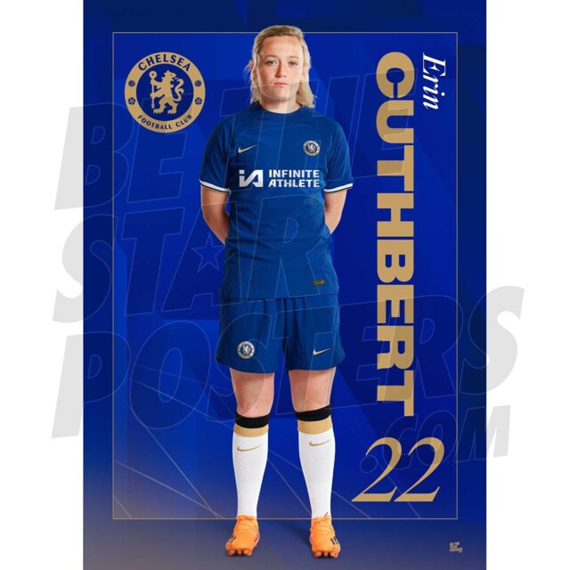 Chelsea Women Fc Cuthbert 23/24 Headshot Poster - Officially Licensed Product A3/A4