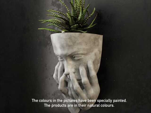 Sad Women Face Wall Planter - Unique Modern Decorative Pot - image 1