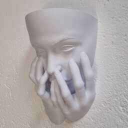Sad Women Face Wall Planter - Unique Modern Decorative Pot - thumbnail 4