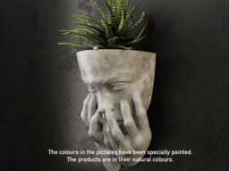 Sad Women Face Wall Planter - Unique Modern Decorative Pot - thumbnail 1