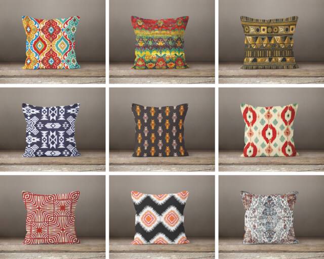 Turkish Kilim Patterned Cushion Cover-Kilim Cushioncase-Turkish Motif Top-Home Decorated Pillow Cover-Gift For Case - image 1