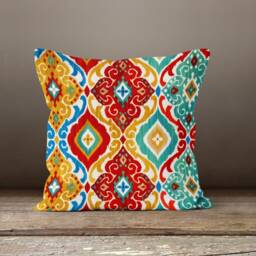 Turkish Kilim Patterned Cushion Cover-Kilim Cushioncase-Turkish Motif Top-Home Decorated Pillow Cover-Gift For Case - thumbnail 2