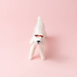 Klaus Handmade Porcelain Dachshund With Heart Sunglasses - thumbnail 3