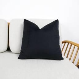 Black Velvet Scatter Cushion Covers With Contrasting Piping in Luxury Plush Velvet. White/Blue/Orange/Green/Teal/Mustard Throw Pillows - thumbnail 3