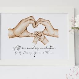 Family Hands Foil Print, Lockdown New Baby Gift, Baby, Mummy Daddy - thumbnail 3