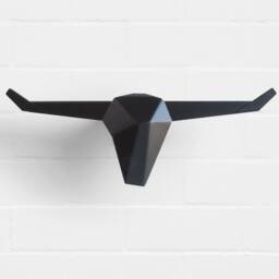 Modern Bull Wall Hook - Sculpture Wall Decor Coat Toilet Paper Holder - thumbnail 2