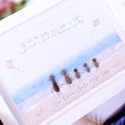 Personalised Seaside Pebble Picture - Framed Art Mother's Day Birthday Gift Family By The Sea - thumbnail 2