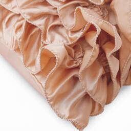 "Satin Peach Beige Cushion Cover 16""x16" - thumbnail 3