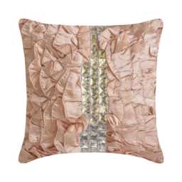"Satin Peach Beige Cushion Cover 16""x16" - thumbnail 1