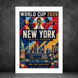 New York World Cup 2026 Host City - Football Print Gift Bespoke A5 A4 A3 Framed Or Unframed - thumbnail 2