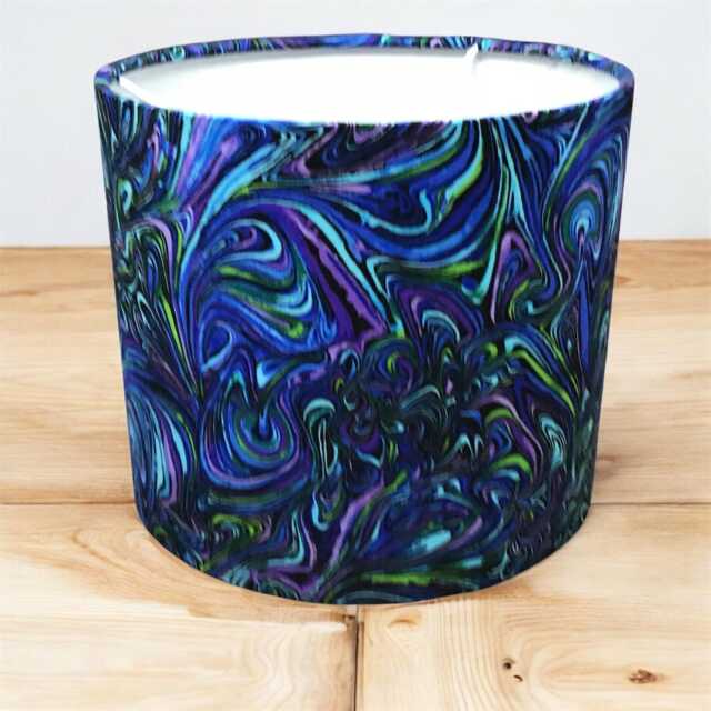 Blue Swirl Drum Lampshade/Pendant Shade. 20cm, 30cm, 40cm - image 1
