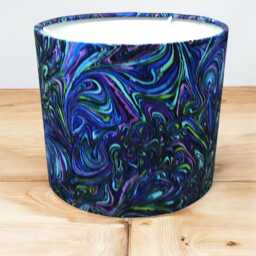 Blue Swirl Drum Lampshade/Pendant Shade. 20cm, 30cm, 40cm - thumbnail 1