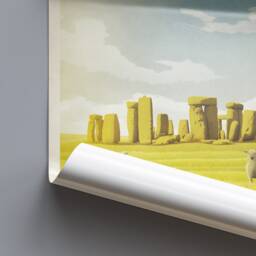 stonehenge Travel Poster, English Monument, Vintage Retro Poster - thumbnail 2