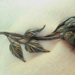 Forged Metal Rose Copper Wrought Iron Rose Gift Flower Handcrafted Steel ?????????????? Rosa ?????? Ardaigh Surgens Roos ???????? ???? ?????????????? ?????? ???????? - thumbnail 2