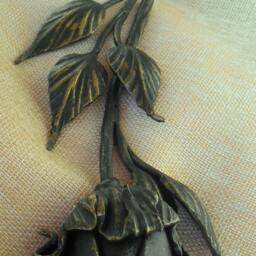 Forged Metal Rose Copper Wrought Iron Rose Gift Flower Handcrafted Steel ?????????????? Rosa ?????? Ardaigh Surgens Roos ???????? ???? ?????????????? ?????? ???????? - thumbnail 4