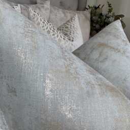 Elegant Caesar Glacier Cushion Cover Luxurious Shimmering Duck Egg Metallic Fabric By Prestigious Textiles - thumbnail 3