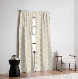 Blackout Window Curtains, Boho Floral Block Print, Green Pink Cream, One Piece Panel, Nursery Curtain, Treatment, Baby Girl - thumbnail 1