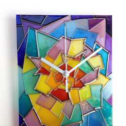 "stained Glass Mosaic Wall Clock Gaudi Art Decor - 7""x 12" - thumbnail 4
