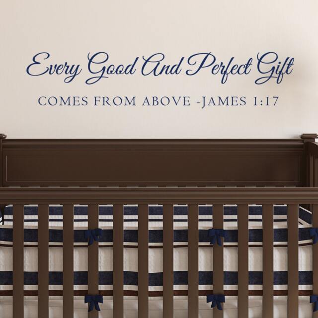 Every Good Gift & Every Perfect - Scripture Vinyl Lettering Decal Wall Words Bible Verse James 117 Shakespeare Quote Wall Decal- 060 - image 1