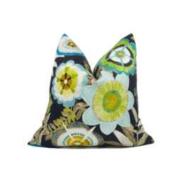 Harlequin - Komovi Saffron/Lagoon Citrus Joyful Modern Artsy Floral Cushion Cover Handmade Throw Pillow Designer Home D??cor - thumbnail 1