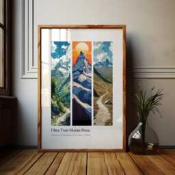 Ultra Tour Monte Rosa Poster Gr??chen Switzerland Ultramarathon Print - thumbnail 1