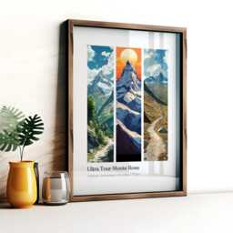Ultra Tour Monte Rosa Poster Gr??chen Switzerland Ultramarathon Print - thumbnail 2