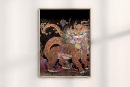 Takashi Murakami Ukiyo-E Tiger Print Authentic Artwork Inspired Wall Art- Modern Japanese Decor - thumbnail 1