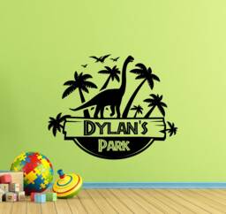 Personalized Jurassic Park Wall Decal Sign Boy Custom Name Poster Kids Room Mural Dinosaur Vinyl Sticker Playroom Decor Art Print B167 - thumbnail 1