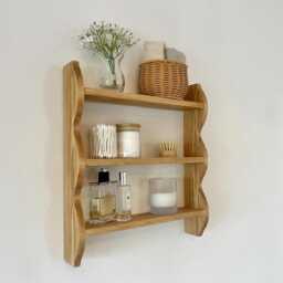 Three-Tier Solid Wood Wall Shelf - thumbnail 3