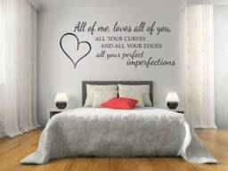 Romantic All Of Me Wall Art Quote, Music Lyrics, Modern Transfer, PVC Decal - thumbnail 1