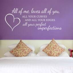 Romantic All Of Me Wall Art Quote, Music Lyrics, Modern Transfer, PVC Decal - thumbnail 3