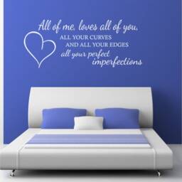 Romantic All Of Me Wall Art Quote, Music Lyrics, Modern Transfer, PVC Decal - thumbnail 2