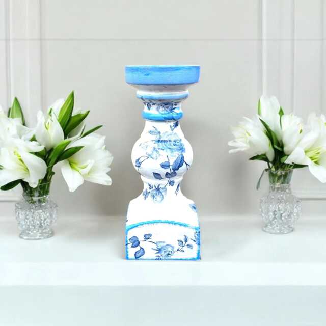 Chinoiserie Candlesticks, Wooden Candlestick, Candle Holder, Decor, Gift, Mantlepiece Candlestick - image 1
