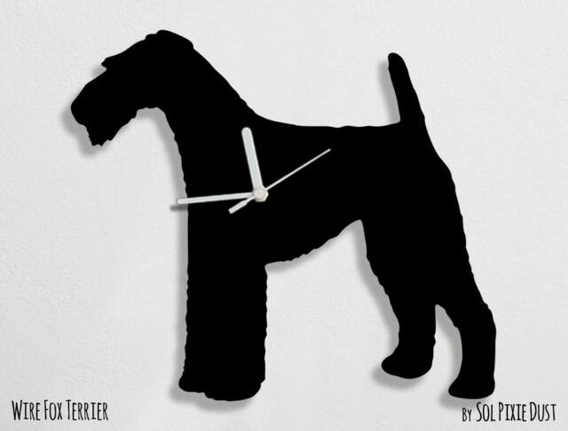 Wire Fox Terrier Dog - Wall Clock Silhouette - image 1