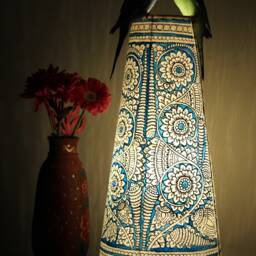 Blue Floral Motif Table Lampshade - thumbnail 2