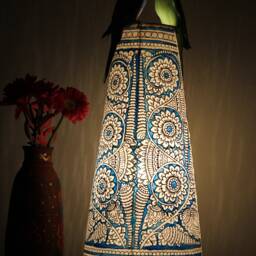Blue Floral Motif Table Lampshade - thumbnail 3