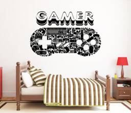 Gamer Wall Decal Video Game Controller Sticker, Gaming Room Decor Vg041 - thumbnail 1