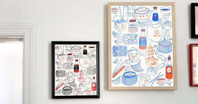 Thank You Enjoy Art Print - Digital Download Printable Artwork Kitchen Illustration House Warming - image 1