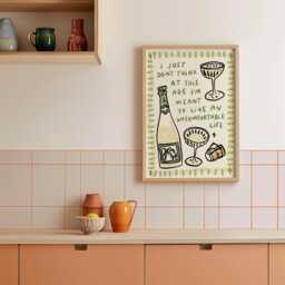 White Lotus Inspired Wall Art - Not Meant For An Uncomfortable Life Champagne - Tv Quote Poster Drinks Print Holiday Lover - thumbnail 3