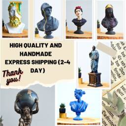 Vintage Angel Wings & Embracing Lovers Sculpture Handmade Statue - thumbnail 4