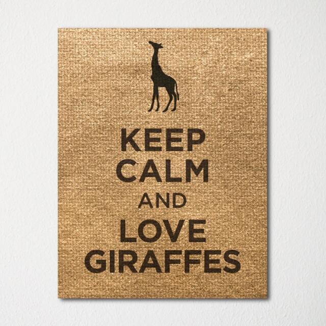 Keep Calm & Love Giraffes - Fine Art Print Choice Of Color Purchase 3 Receive 1 Free - image 1