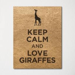 Keep Calm & Love Giraffes - Fine Art Print Choice Of Color Purchase 3 Receive 1 Free - thumbnail 1