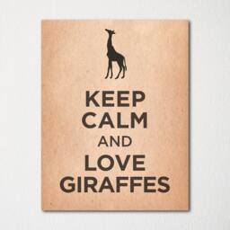 Keep Calm & Love Giraffes - Fine Art Print Choice Of Color Purchase 3 Receive 1 Free - thumbnail 2