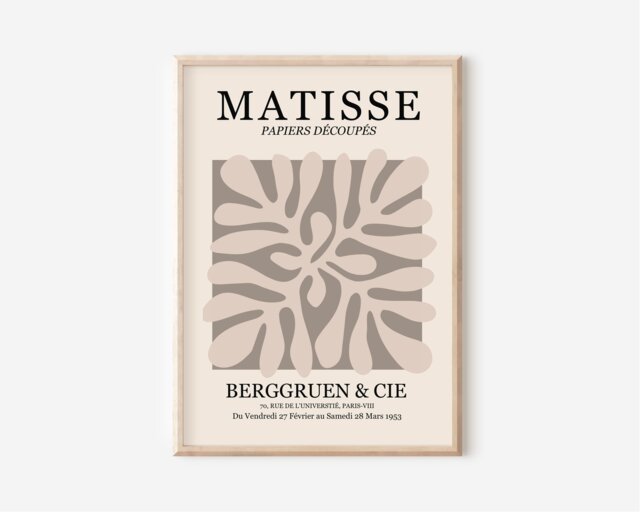 Matisse Berggruen & Cie Print - Inspired, The Cut Outs, Modern Wall Art, Beige Neutral, Henri Exhibition Stylish Home - image 1