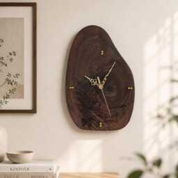 Unique Walnut Wood Clock - Handmade Sculptural Table & Wall Clock, One Of A Kind Natural Edge Wooden Modern Rustic Home Decor - thumbnail 1