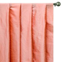 Peach Coral Art Silk Curtain Panels, Faux Curtains - Rod Pocket, Grommet, Box Pleat, Three Pinch Tab Top & Plain Ring Top - thumbnail 1