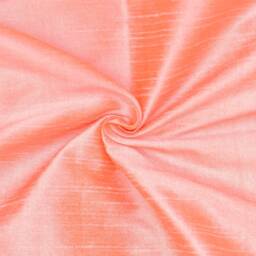 Peach Coral Art Silk Curtain Panels, Faux Curtains - Rod Pocket, Grommet, Box Pleat, Three Pinch Tab Top & Plain Ring Top - thumbnail 3