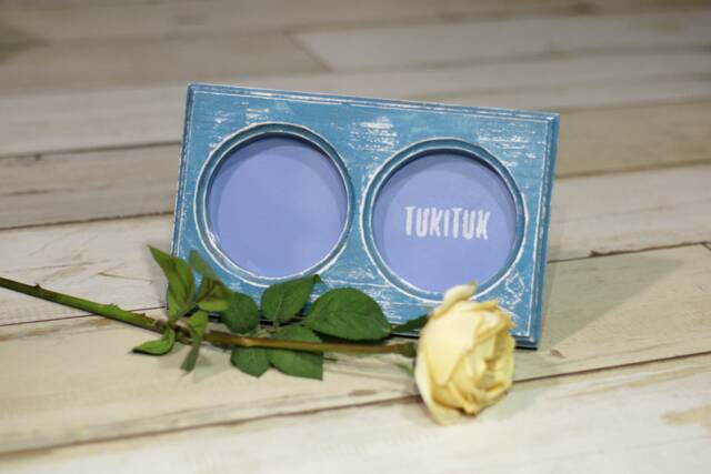 Rustic Picture Frame, Distressed Wood Wedding Double Photo Wall Barnwood Farmhouse Custom Wooden Frame - image 1