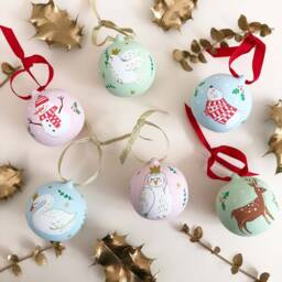 Personalised Hand Illustrated Swan, Owl Or Dove Christmas Bauble Gift - thumbnail 4