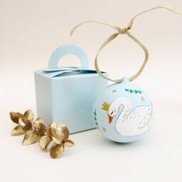 Personalised Hand Illustrated Swan, Owl Or Dove Christmas Bauble Gift - thumbnail 3